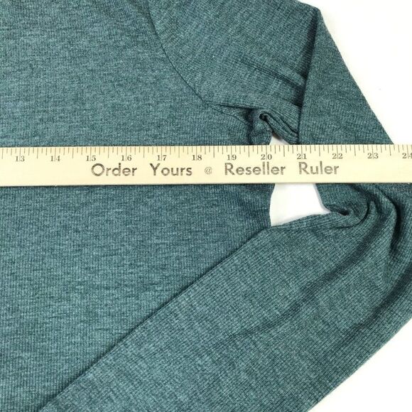 LOGO Lori Goldstein Womens Mock Neck Knit Top Green Long Sleeve Shirt L Large - Picture 8 of 11